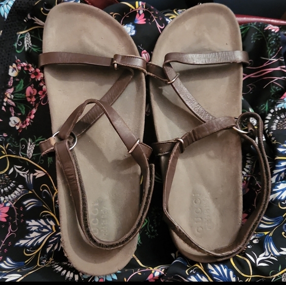 Sale Men\'s 10.5 G Brown Leather Sandals pre owned GUC